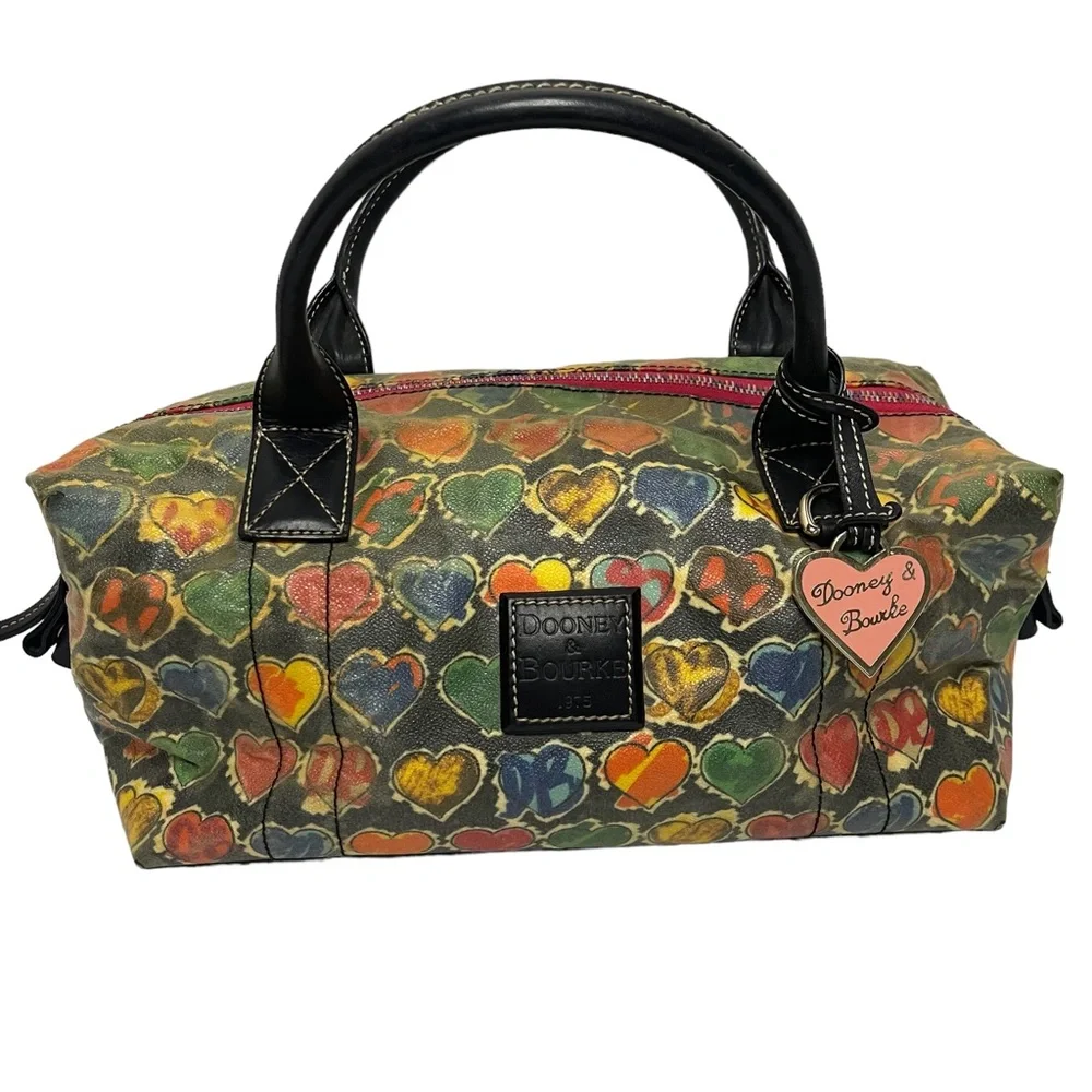 Vintage & Dooney Bourke Heart Florentine Leather Satchel,  Bag Purse #K8385720
